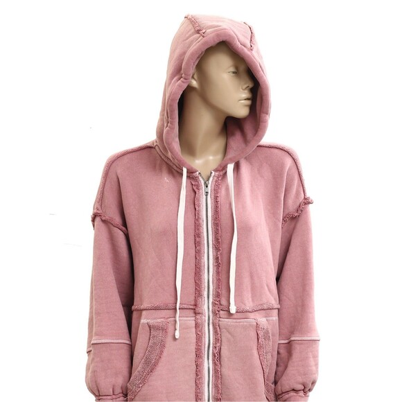 Free People We The Free Long Line Cardi Hoodie Jacket Top Oversized M NWD 283955 - Picture 4 of 10